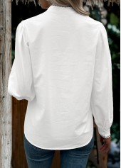 Raw White Tummy Coverage Long Sleeve Stand Collar Blouse | thumb picture 