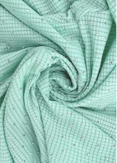 Mint Green Peplum Long Sleeve V Neck Blouse | thumb picture 