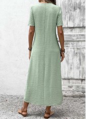 Sage Green Tummy Coverage Short Sleeve V Neck Dress | thumb picture 