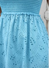 Sky Blue Tummy Coverage Sleeveless Square Neck Dress | thumb picture 