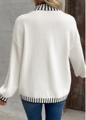 White Tummy Coverage Long Sleeve High Neck Sweater | thumb picture 