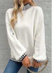 White Tummy Coverage Long Sleeve High Neck Sweater | thumb picture 