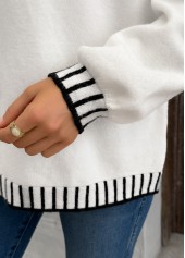 White Tummy Coverage Long Sleeve High Neck Sweater | thumb picture 