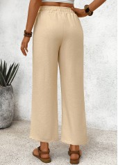 Light Coffee Pocket Wide Leg Elastic Waist Pants | thumb picture 