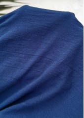 Dark Blue Straight Leg Elastic Waist High Waisted Pants | thumb picture 