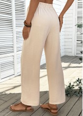 Dark Camel Pocket Wide Leg Elastic Waist Pants | thumb picture 