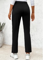 Black Elastic Waist High Waisted Pants | thumb picture 
