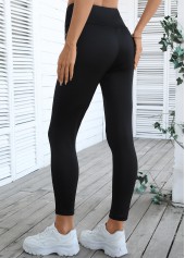Black Skinny Elastic Waist High Waisted Pants | thumb picture 