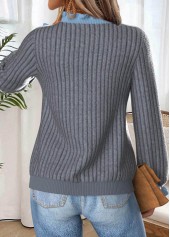 Dark Grey Marl Frill Long Sleeve T Shirt | thumb picture 