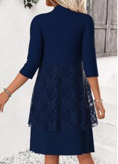 Navy Tummy Coverage Long Sleeve Dress and Cardigan | thumb picture 