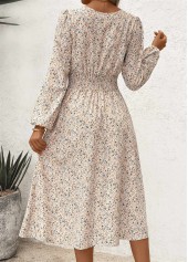 Multi Color Wrap Ditsy Floral Print Long Sleeve Dress | thumb picture 
