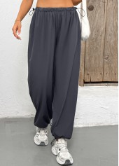 Dark Grey Pocket Jogger Elastic Waist High Waisted Pants | thumb picture 