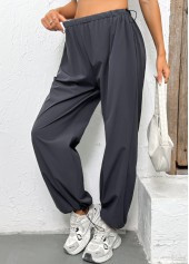 Dark Grey Pocket Jogger Elastic Waist High Waisted Pants | thumb picture 