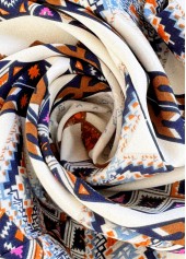 Light Coffee Tribal Print Wide Leg Elastic Waist Pants | thumb picture 