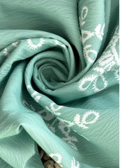 Mint Green Soft Floral Print Wide Leg Pants | thumb picture 