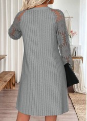 Light Grey Tummy Coverage Short Long Sleeve Dress | thumb picture 