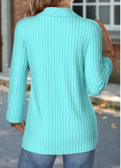 Cyan Fake 2in1 Long Sleeve Turn Down Collar Blouse | thumb picture 
