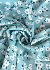 Blue Smocked Ditsy Floral Print Half Sleeve Dress | thumb picture 