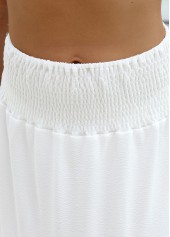 Smocking White Maxi Cover Up Skirt | thumb picture 