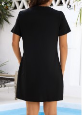 Tummy Coverage Short Sleeve Black Cover Up | thumb picture 