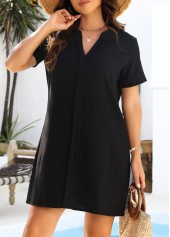 Tummy Coverage Short Sleeve Black Cover Up | thumb picture 