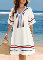 Tummy Coverage Striped White Cover Up | thumb picture 