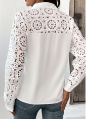 White Hollowedout Button Long Sleeve Shirt | thumb picture 