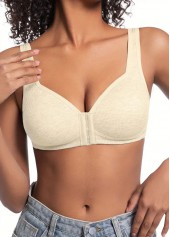 Skin Color V Neck Detail Bra