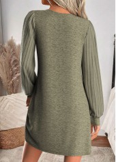 Sage Green Tummy Coverage Short Long Sleeve Dress | thumb picture 