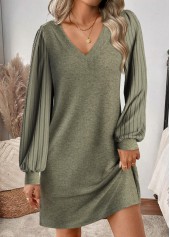 Sage Green Tummy Coverage Short Long Sleeve Dress | thumb picture 