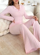 Pink Long Sleeve Lounge Top and Pants