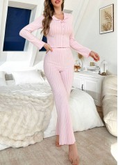 Pink Long Sleeve Lounge Top and Pants | thumb picture 