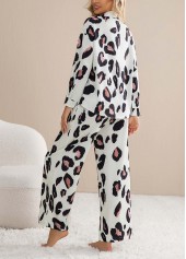 Light Coffee Leopard Long Sleeve Lounge Top and Pants | thumb picture 