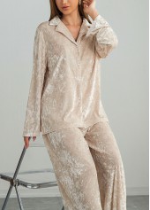 Champagne Long Sleeve Lounge Top and Pants