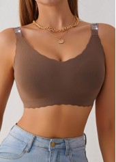 Dark Coffee Color Scoop Neck Bra