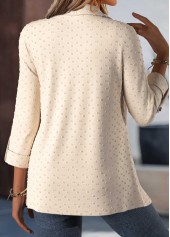 Beige Tummy Coverage 3/4 Sleeve Fake Two Piece Twinset | thumb picture 