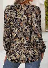 Black Tummy Coverage Floral Print Long Sleeve T Shirt | thumb picture 