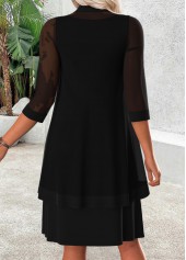 Black Tummy Coverage 3/4 Sleeve Dress and Cardigan | thumb picture 