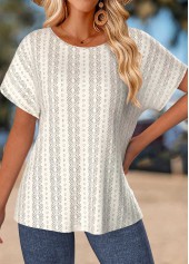 Beige Tummy Coverage Short Sleeve Round Neck T Shirt | thumb picture 