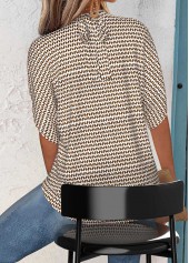 Multi Color Tummy Coverage Geometric Print Half Sleeve Blouse | thumb picture 