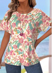 Multi Color Tummy Coverage Tribal Print T Shirt | thumb picture 