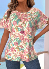 Multi Color Tummy Coverage Tribal Print T Shirt | thumb picture 