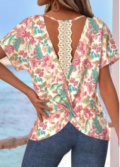 Multi Color Tummy Coverage Tribal Print T Shirt