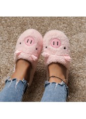 Pink Animal Print Closed Toe Falt Slippers | thumb picture 