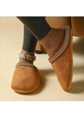 Dark Camel Closed Toe Falt Slippers | thumb picture 