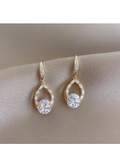 Golden Rhinestone Teardrop Design Metal Earrings | thumb picture 