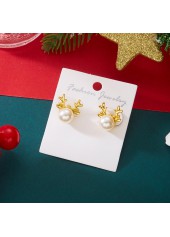 Christmas Golden Reindeer Alloy Detail Earrings | thumb picture 