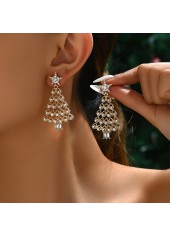 Christmas Tree Golden Star Alloy Earrings