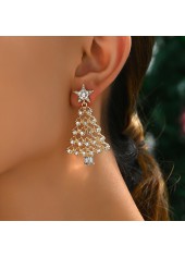 Christmas Tree Golden Star Alloy Earrings | thumb picture 