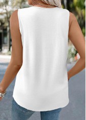 White Sleeveless V Neck Tank Top | thumb picture 